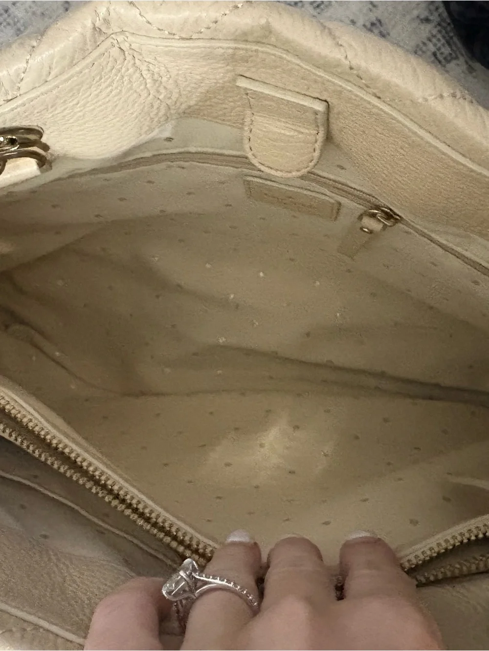 kate spade Quilted Leather Shoulder Bag in Beige Cream